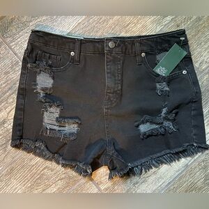 Wild Fable Black Frayed Short